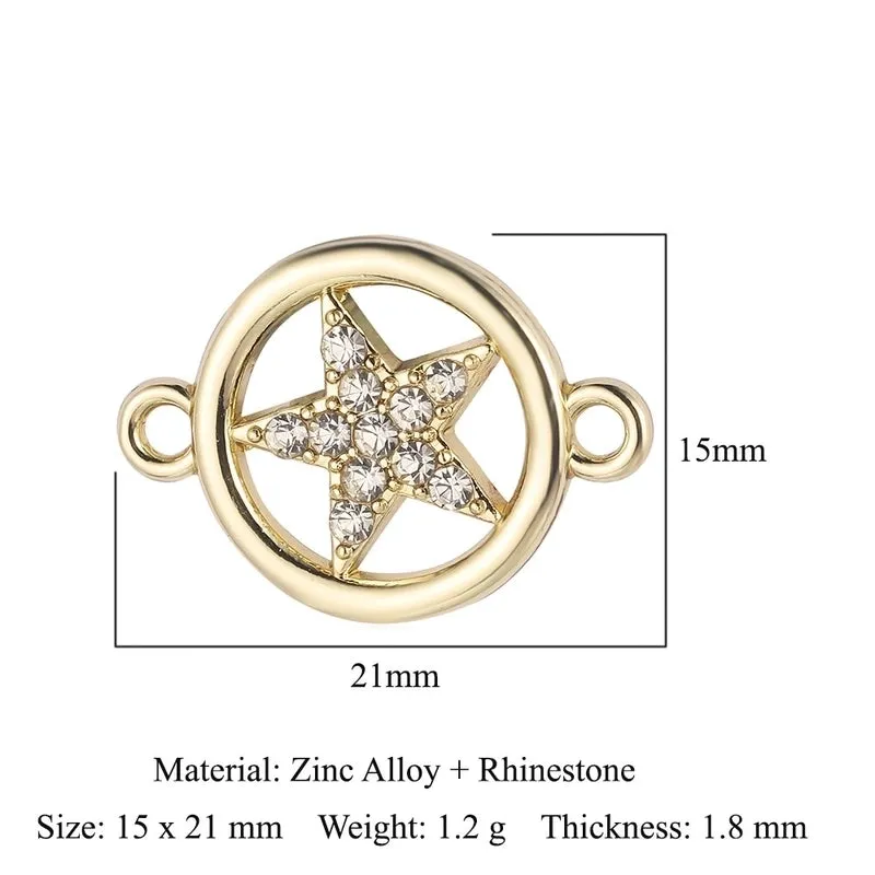 Luxurious Snake Butterfly Lightning Copper Plating Inlay Zircon 18k Gold Plated Charms Jewelry Accessories