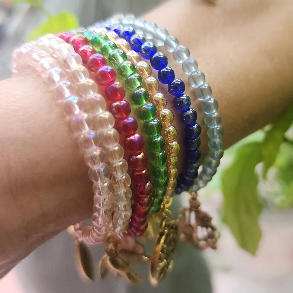 MADEININDIABEADS- EXCLUSIVE OFFER JUST RS. 59.00 ' GRAB BAG OF BEADED BRACELETS, 4 COLOR COMBO PACK' @15 INR PER PIECE