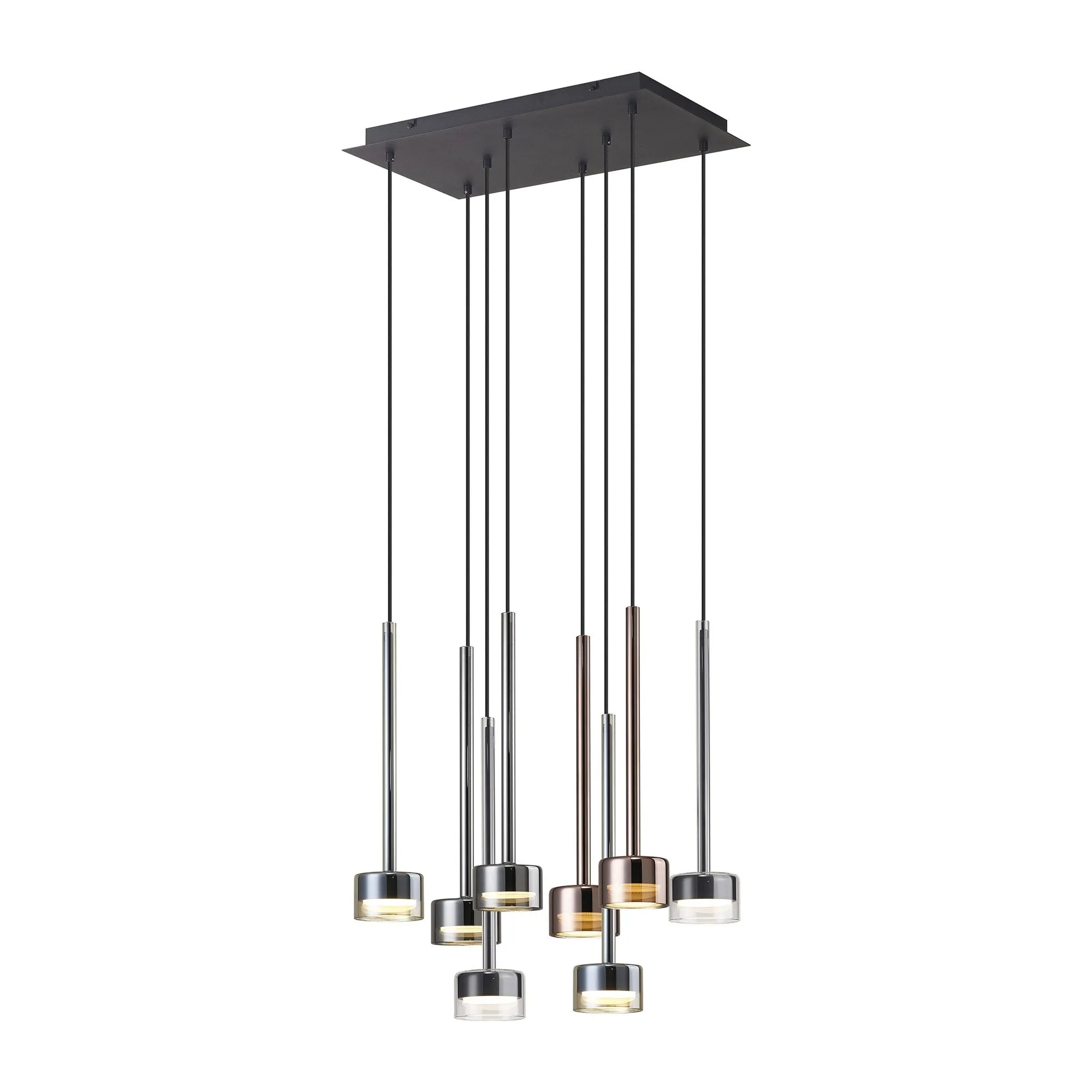 Mantra M7880 Tonic 8 Light Rectangular Pendant Black/Chrome/Bronze/Copper