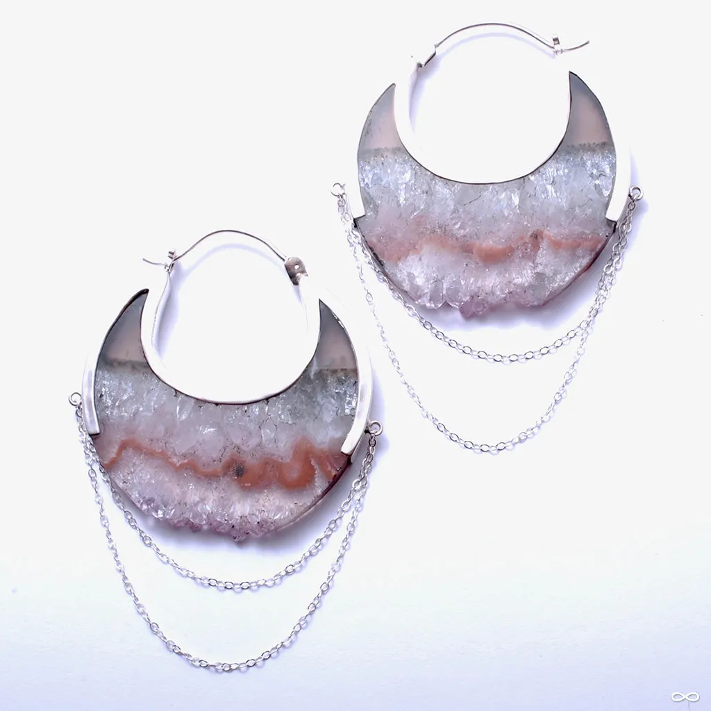 Moonstruck Earrings in Silver with Fluorite from Buddha Jewelry