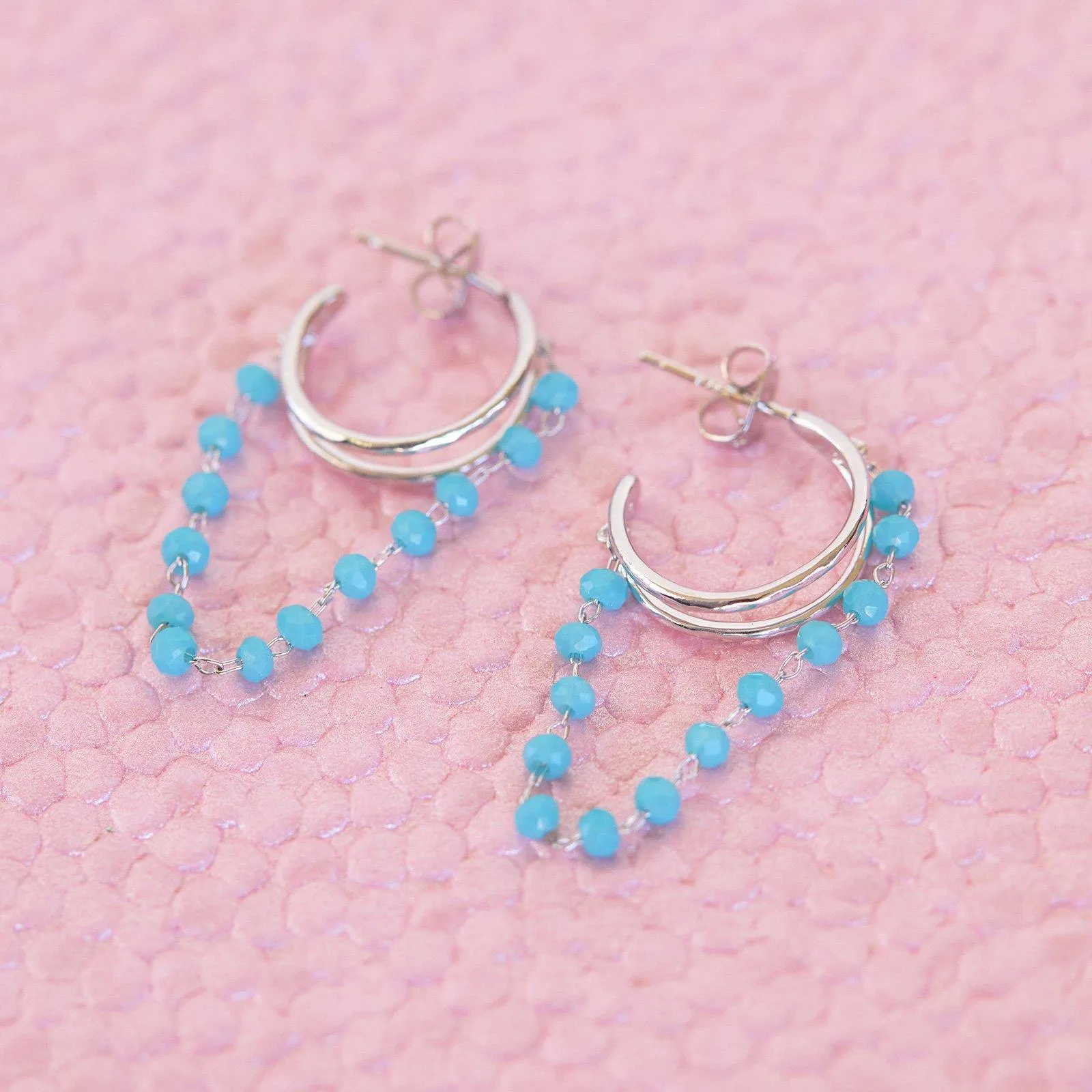 Neon Chain Hoop Earring