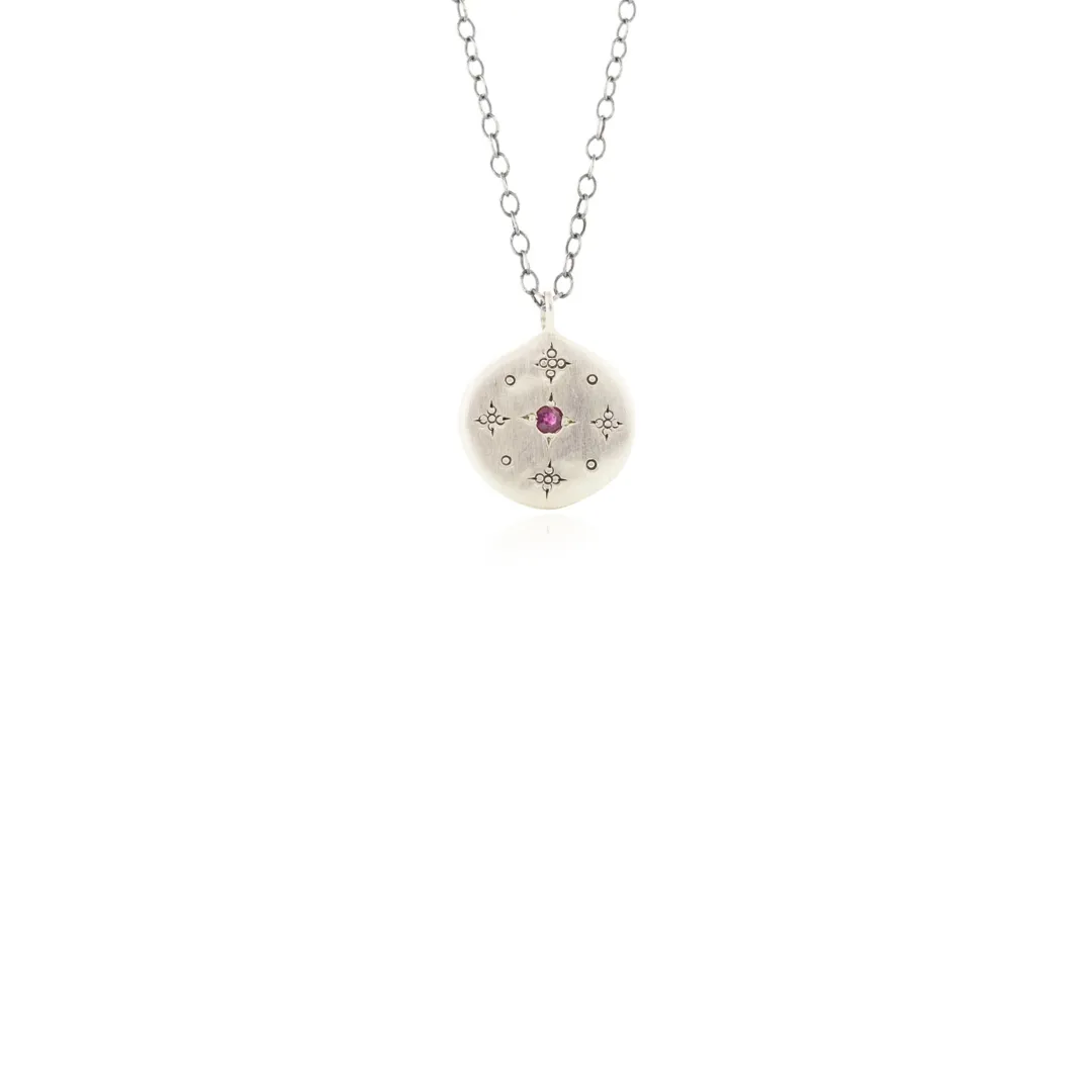 New Moon Pendant with Ruby