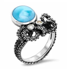 Octopus White Sapphire Ring - Rocto01-00