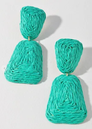 Panay Raffia Drops-Turquoise