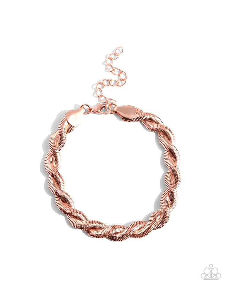 Paparazzi Bracelet ~ Tasteful Twists - Copper