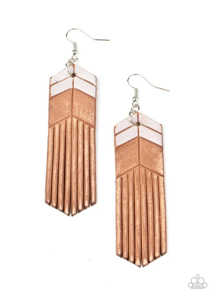 Paparazzi Earring ~ Desert Trails - White