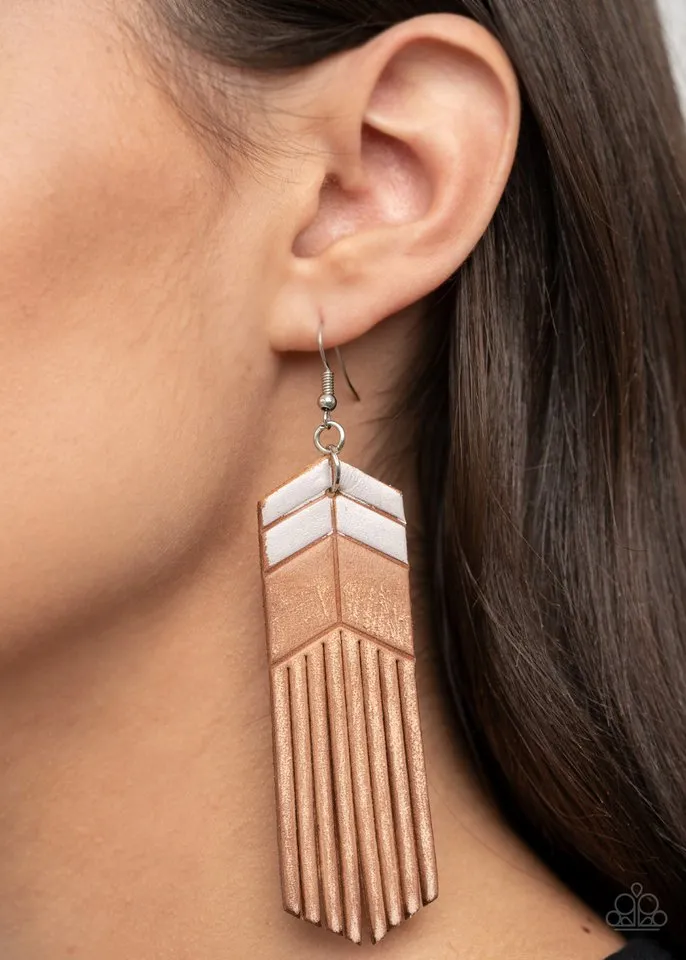 Paparazzi Earring ~ Desert Trails - White