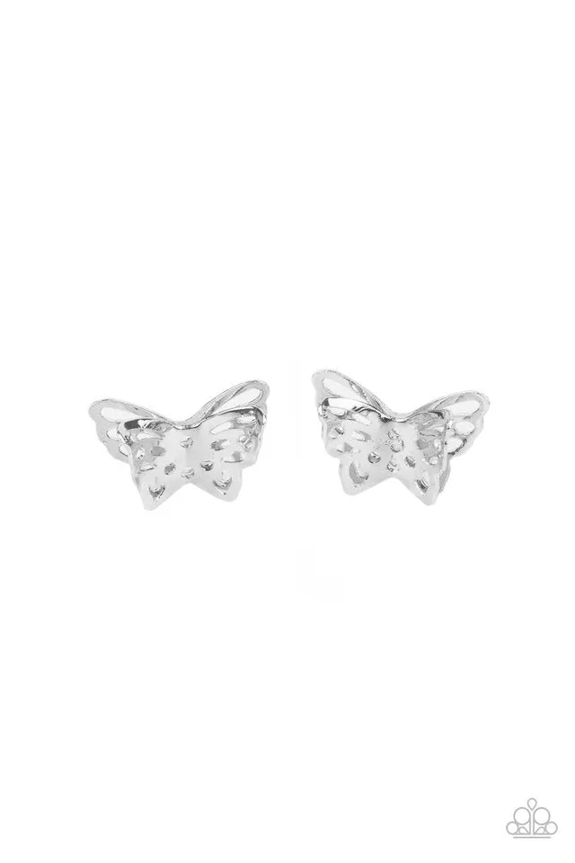 Paparazzi Earring ~ Flutter Fantasy - Silver