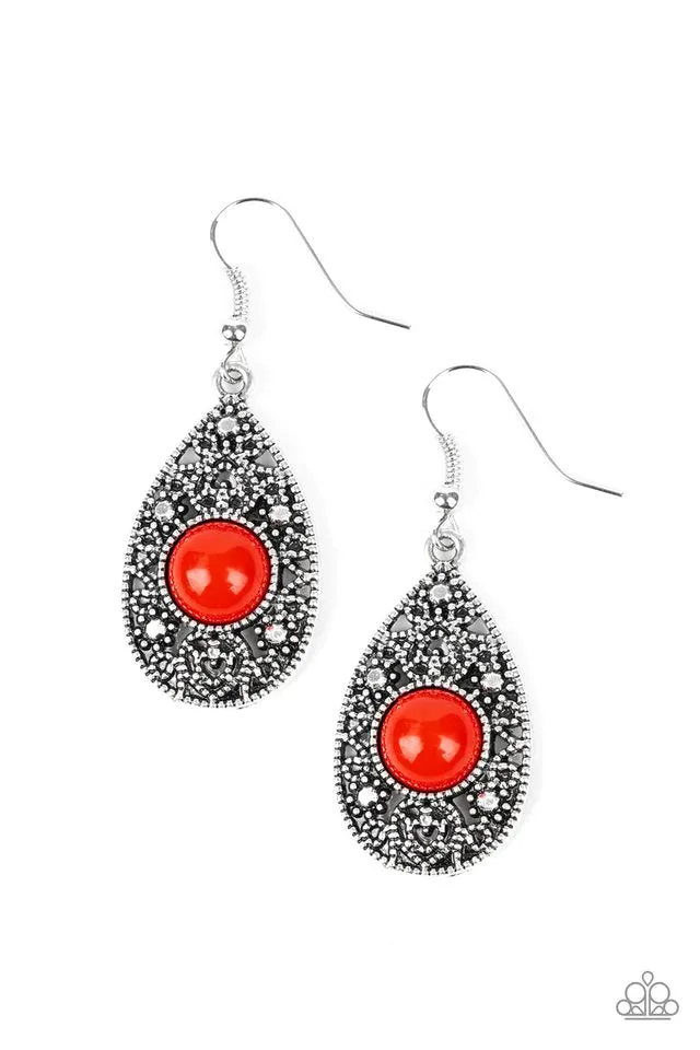 Paparazzi Earring ~ From POP To Bottom - Red