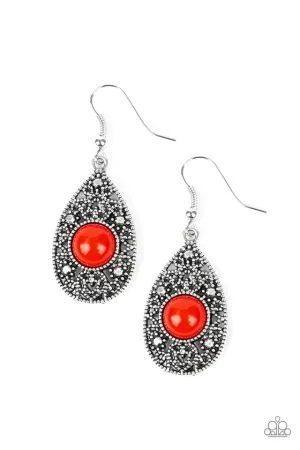 Paparazzi Earring ~ From POP To Bottom - Red