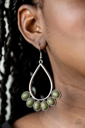 Paparazzi Earring ~ Stone Sky - Green