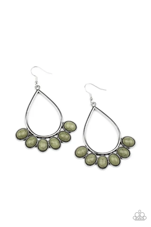 Paparazzi Earring ~ Stone Sky - Green