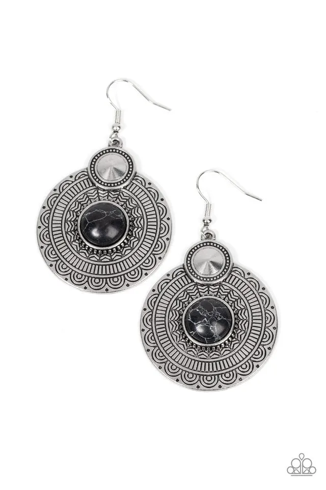 Paparazzi Earring ~ Terra Throwdown - Black