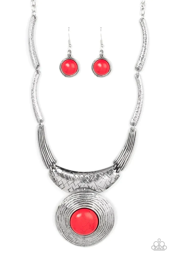 Paparazzi EMPRESS-ive Resume - Red Necklace