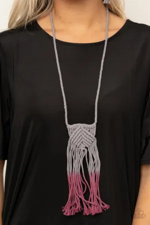 Paparazzi Necklace ~ Look At MACRAME Now - Purple