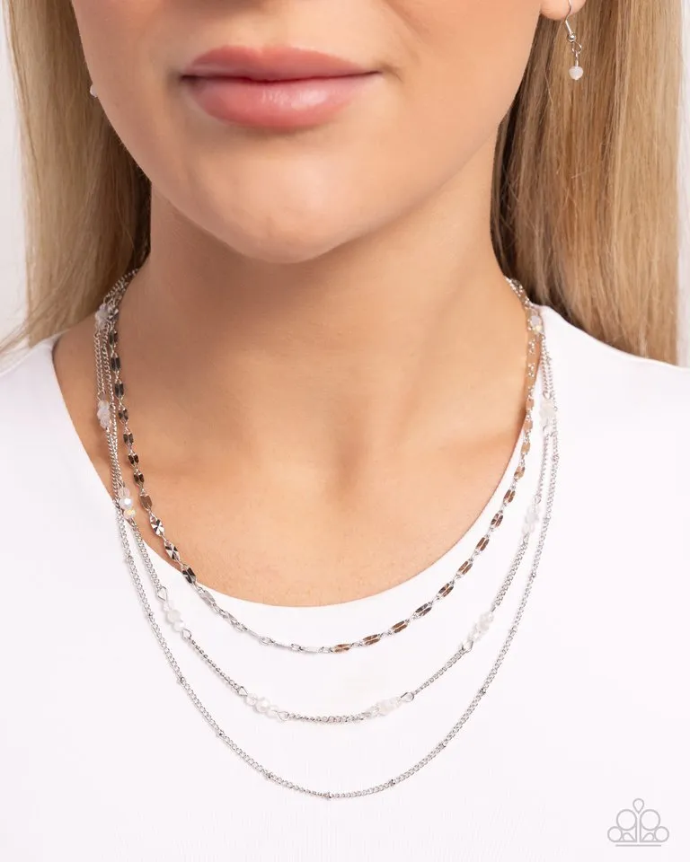 Paparazzi Necklace ~ Luxe Layers - White