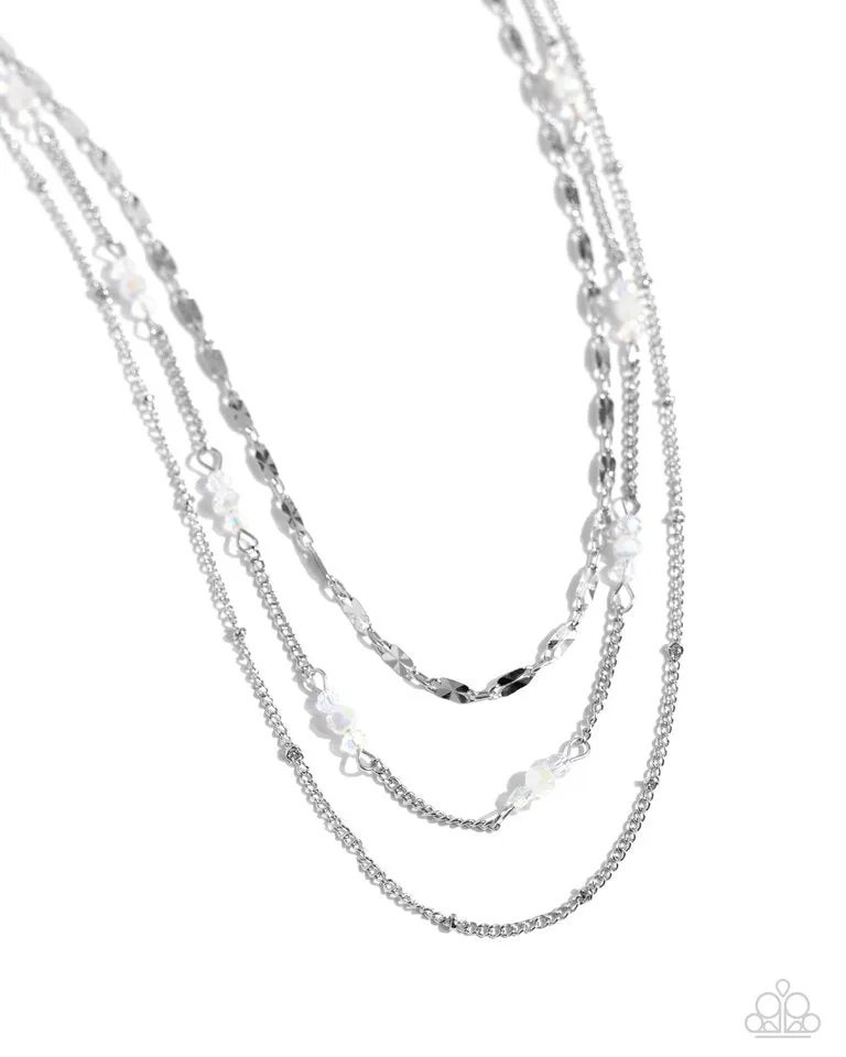 Paparazzi Necklace ~ Luxe Layers - White