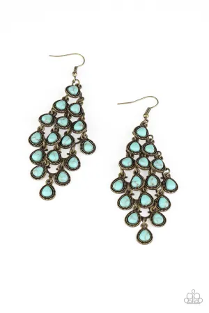 Paparazzi Rural Rainstorms - Brass Blue Earrings