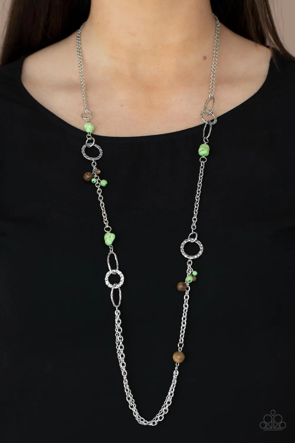 Paparazzi Sandstone Safari - Green Necklace