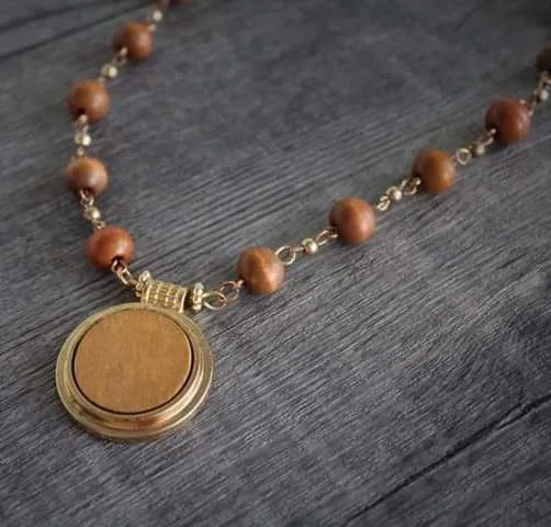 Paparazzi Soulful Sunrise - Gold Wood Necklace