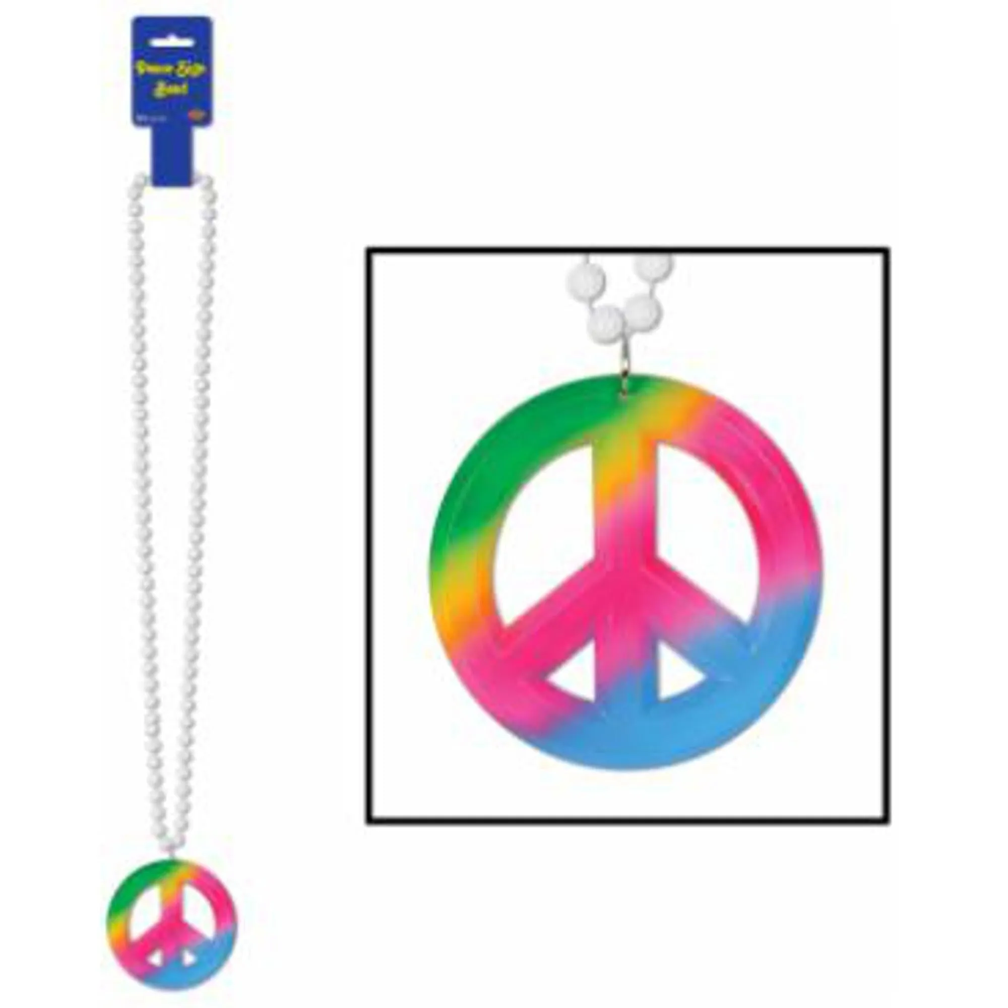 Peace Sign Bead Necklaces - Set Of 12