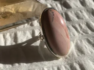 Pink Opal Naevia Ring - Long Oval (US 7)