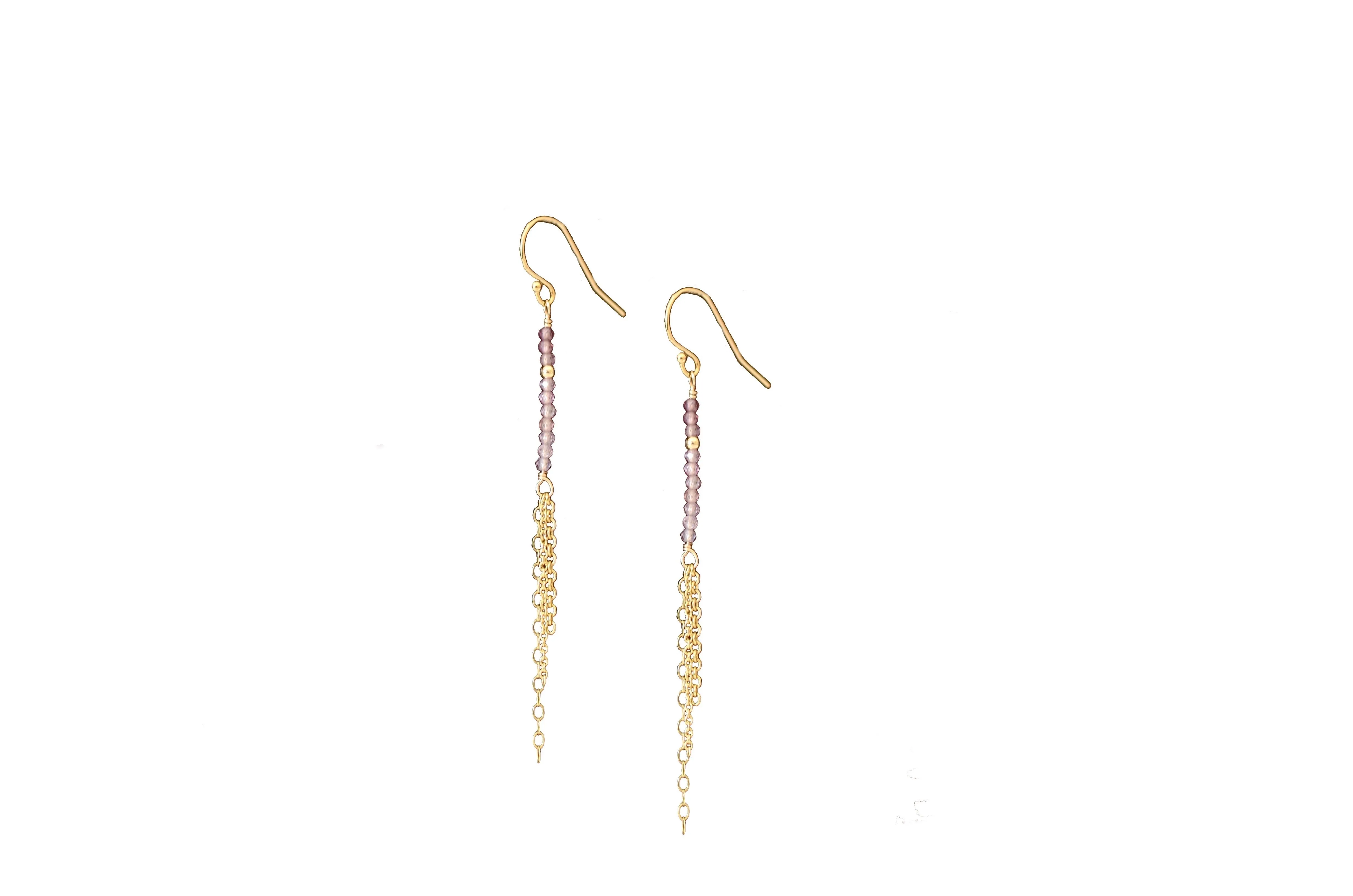 Piper - Spinel, 14k Gold Filled Tassel Earrings