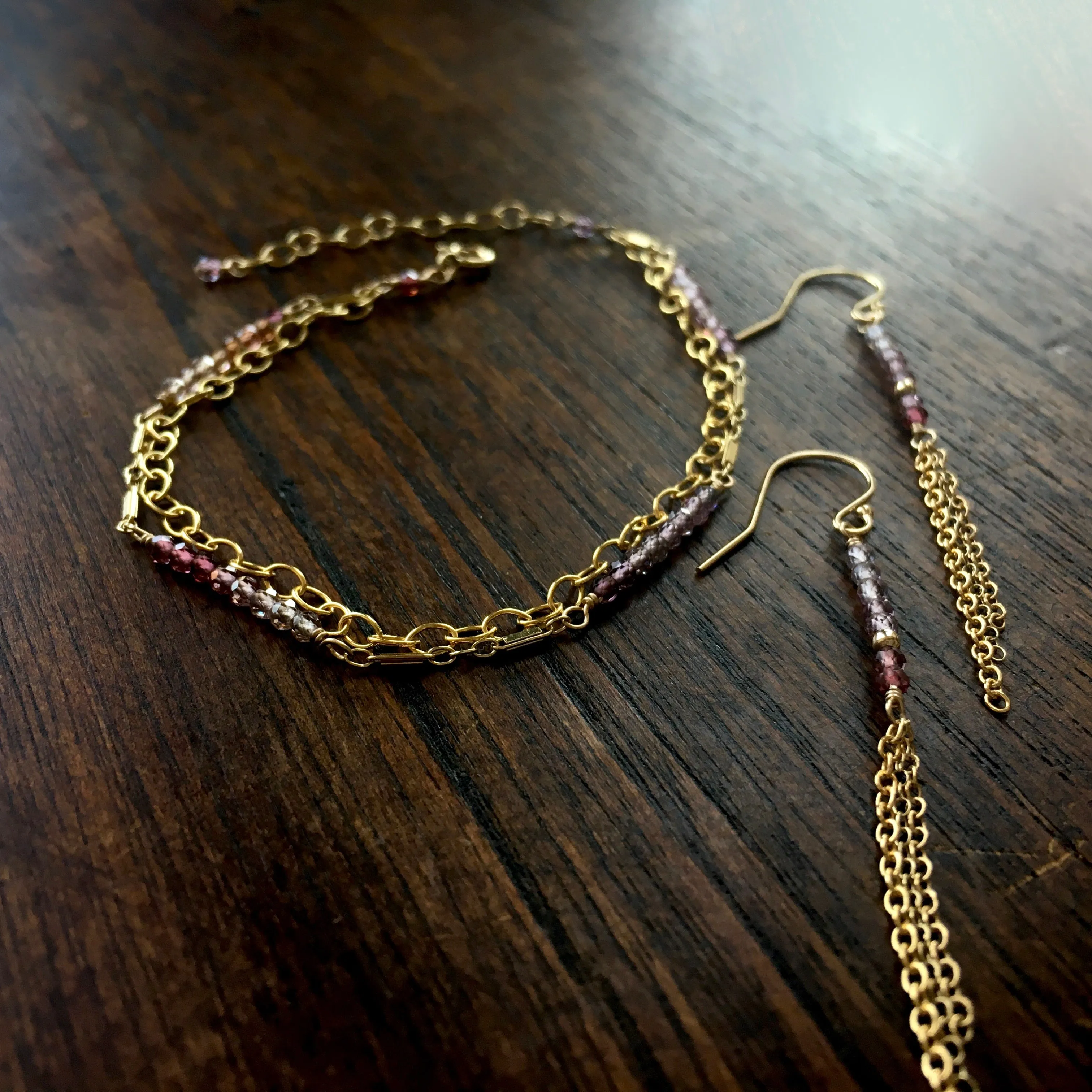 Piper - Spinel, 14k Gold Filled Tassel Earrings