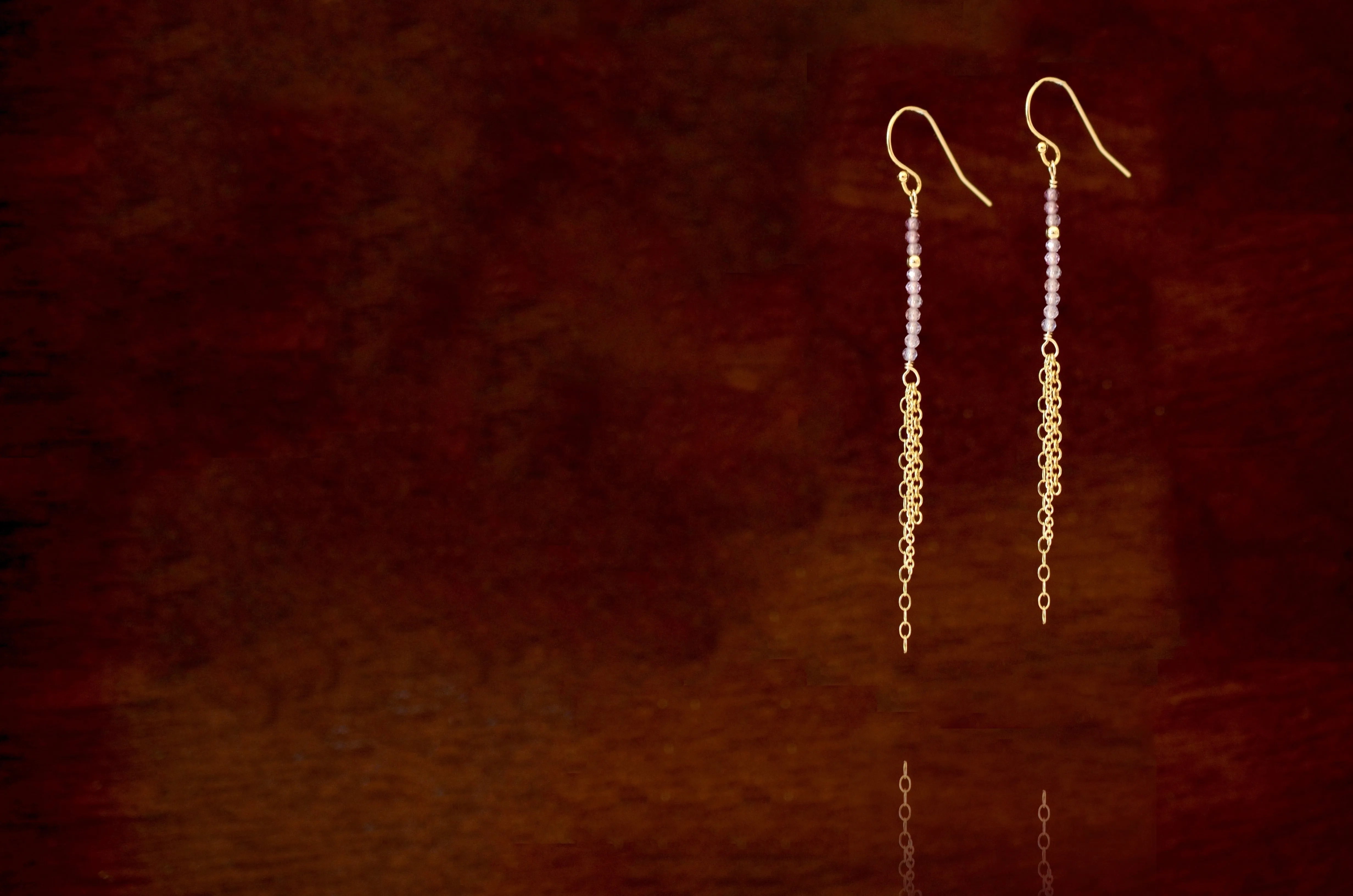 Piper - Spinel, 14k Gold Filled Tassel Earrings