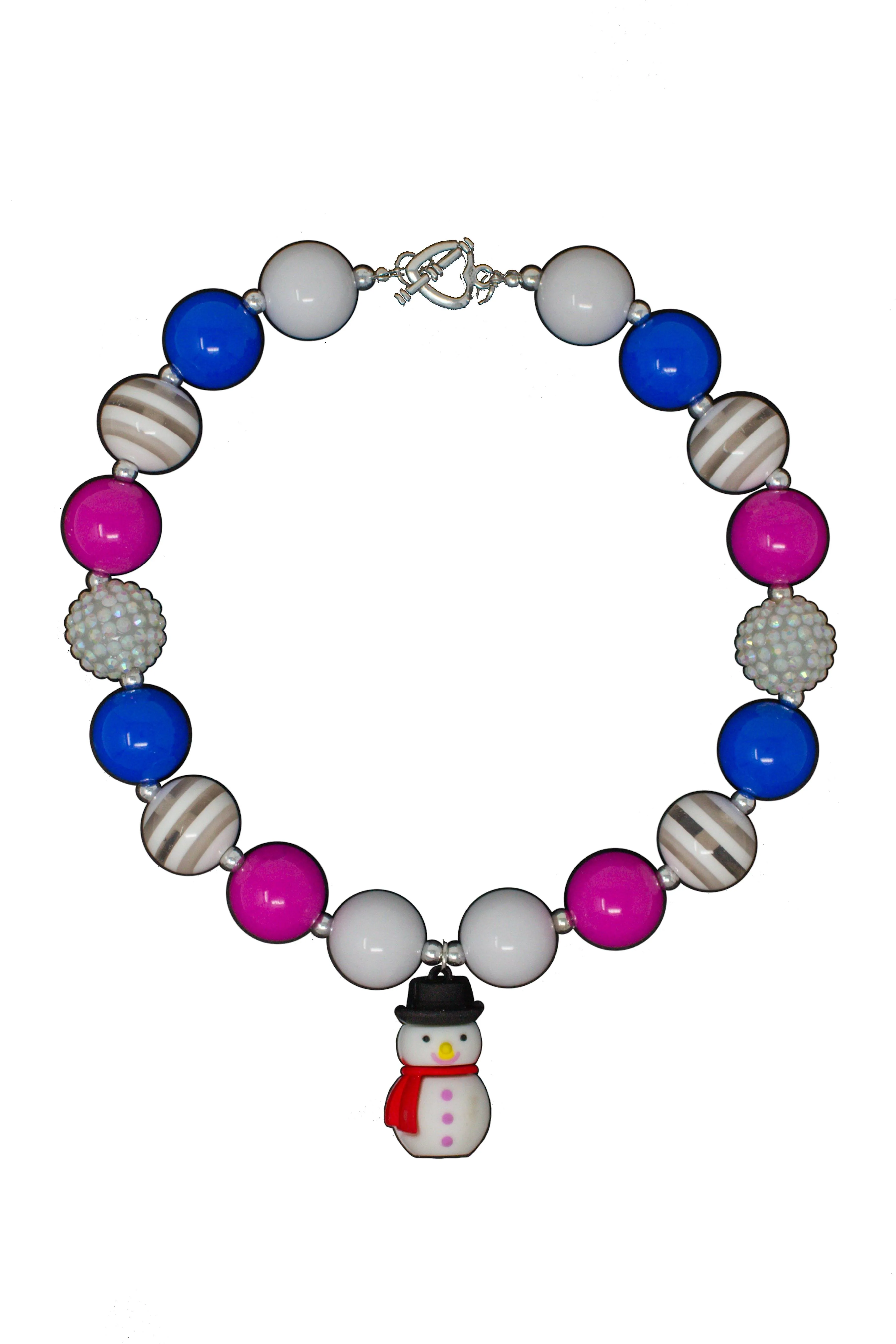 Purple & Blue Snowman Necklace