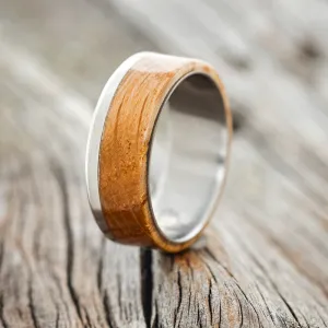 "EZRA" - WHISKEY BARREL WEDDING BAND - TITANIUM - SIZE 11 3/4