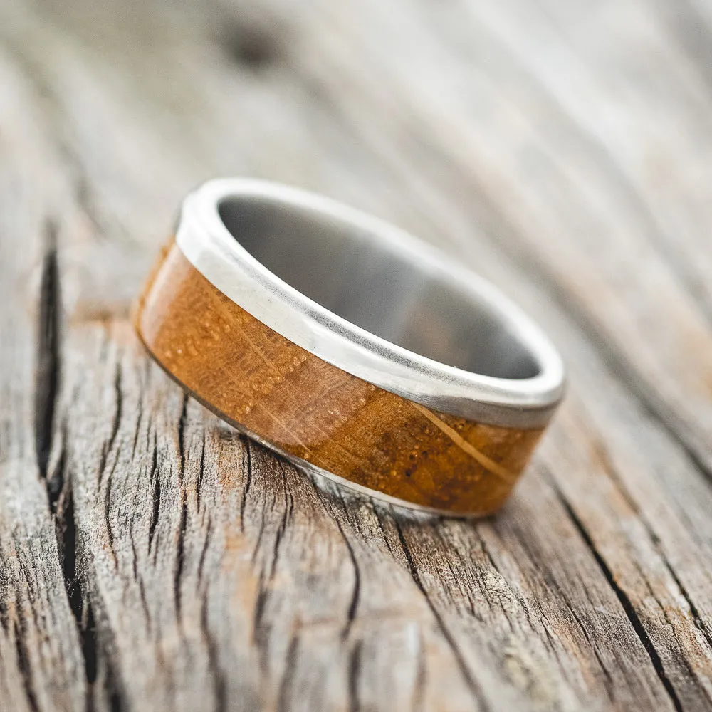 "EZRA" - WHISKEY BARREL WEDDING BAND - TITANIUM - SIZE 11 3/4