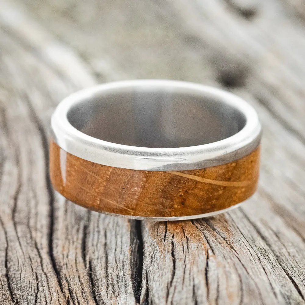 "EZRA" - WHISKEY BARREL WEDDING BAND - TITANIUM - SIZE 11 3/4