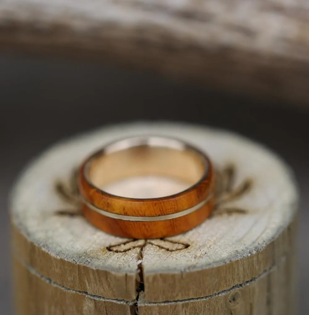 "GOLDEN" - IRONWOOD WEDDING RING - 14K YELLOW GOLD - SIZE 11