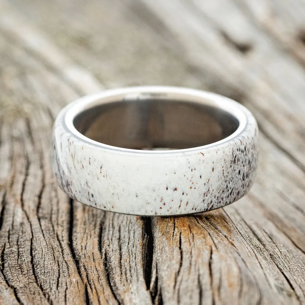 "HAVEN" - ANTLER WEDDING BAND - TITANIUM - SIZE 7 1/2