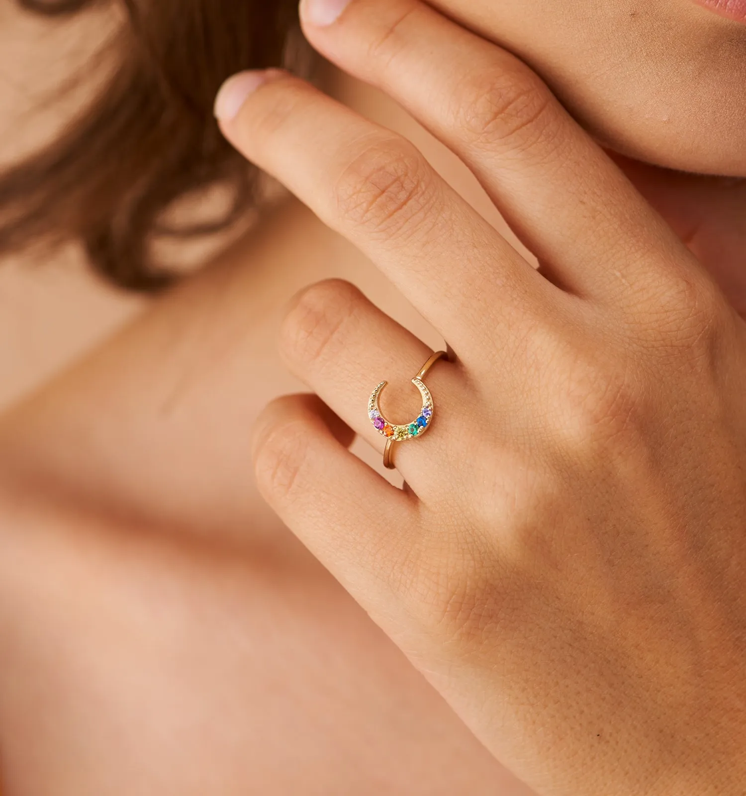 Rainbow Moon Ring