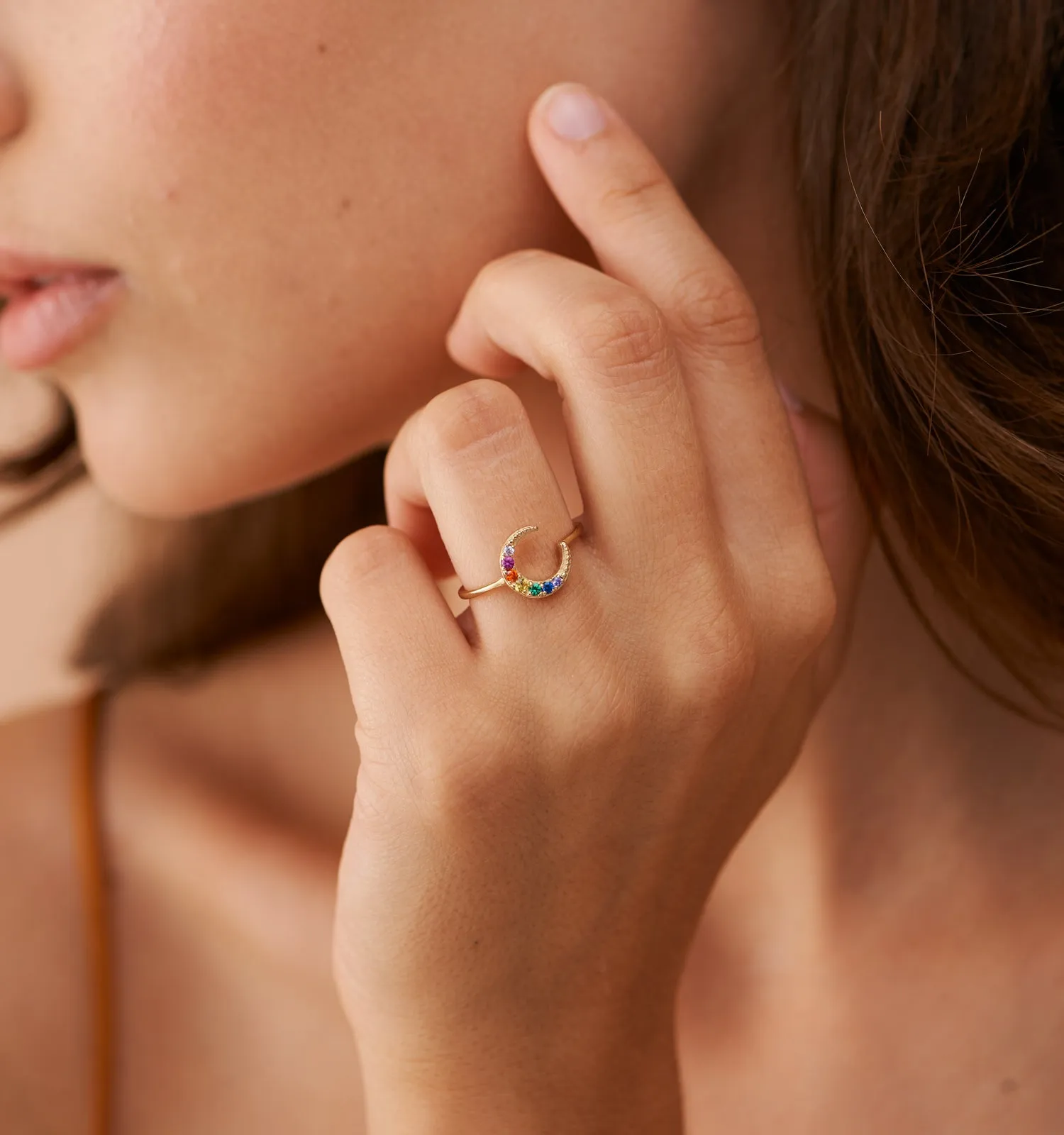 Rainbow Moon Ring