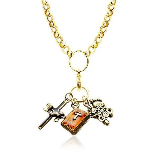 Religious Charm Necklace in Gold