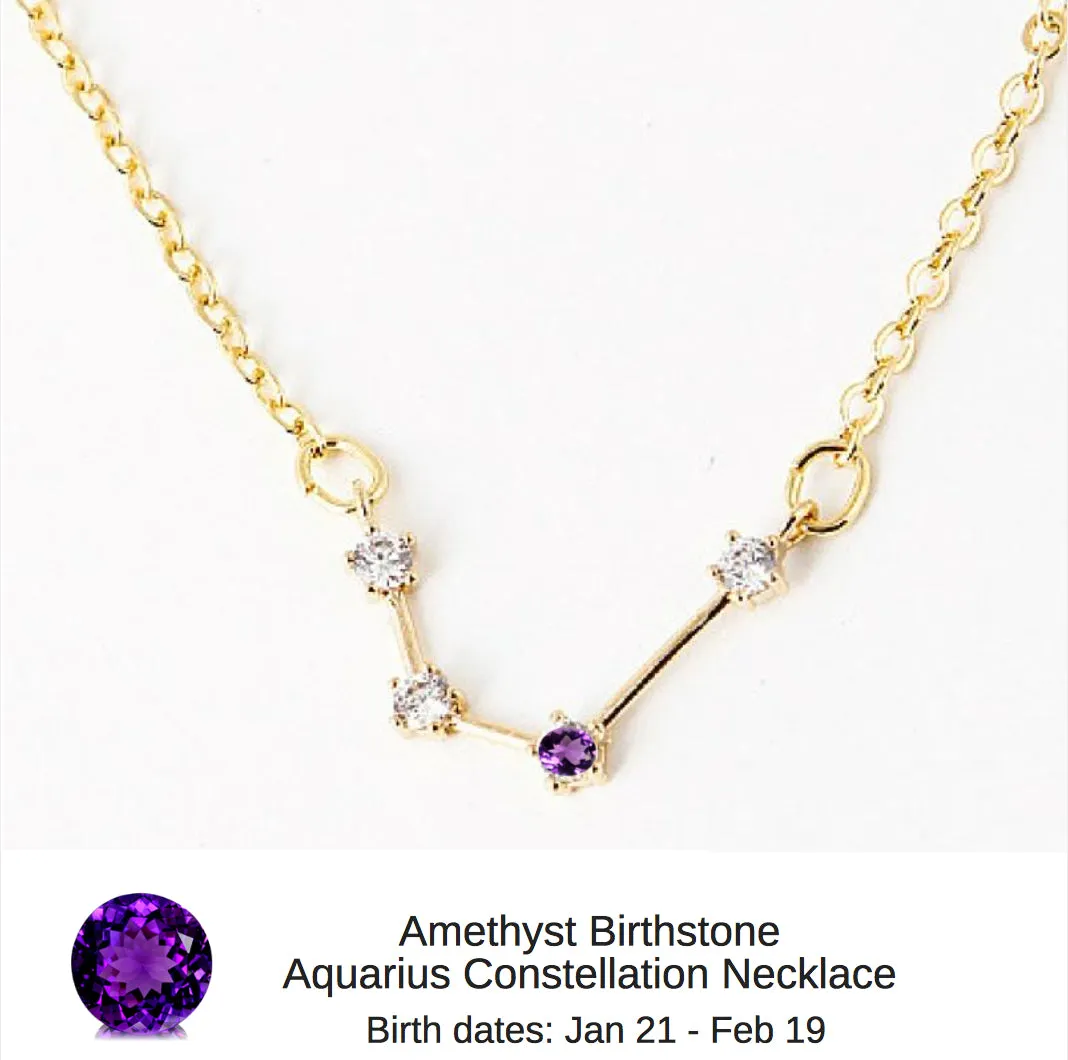 Sagittarius Constellation Zodiac Necklace with Blue Topaz Birthstone - "Star Candy"