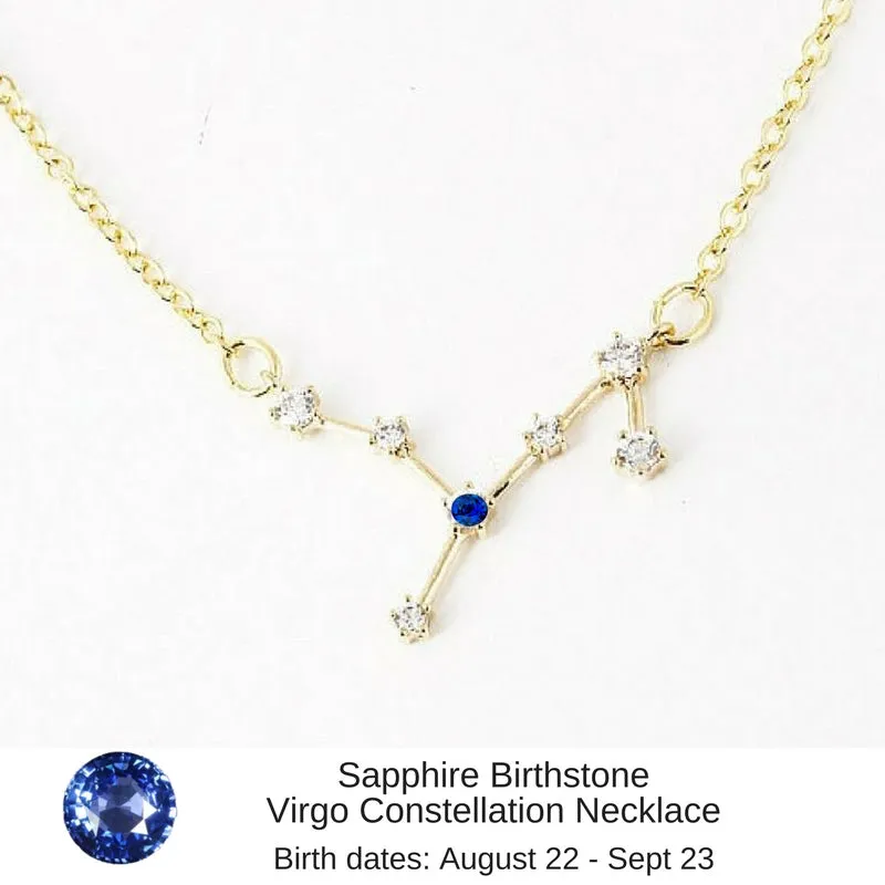 Sagittarius Constellation Zodiac Necklace with Blue Topaz Birthstone - "Star Candy"