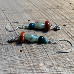 SariBlue® Pinecone and Evil Eye Earrings