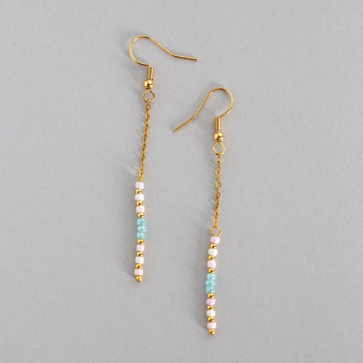 Sigrid - Flower and Pearl Pastel Bead Summer Hoop Earrings