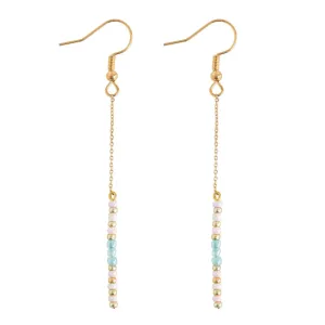 Sigrid - Flower and Pearl Pastel Bead Summer Hoop Earrings