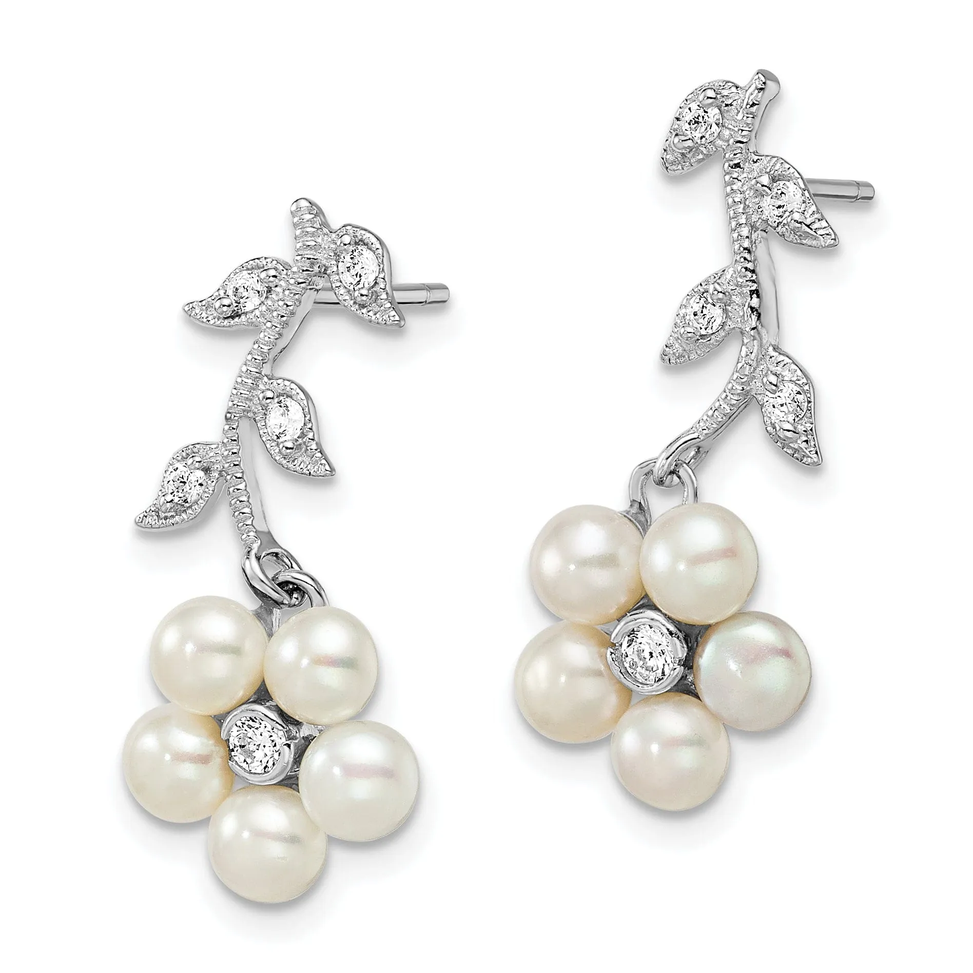 Silver Fresh Water Pearl Post Earrings