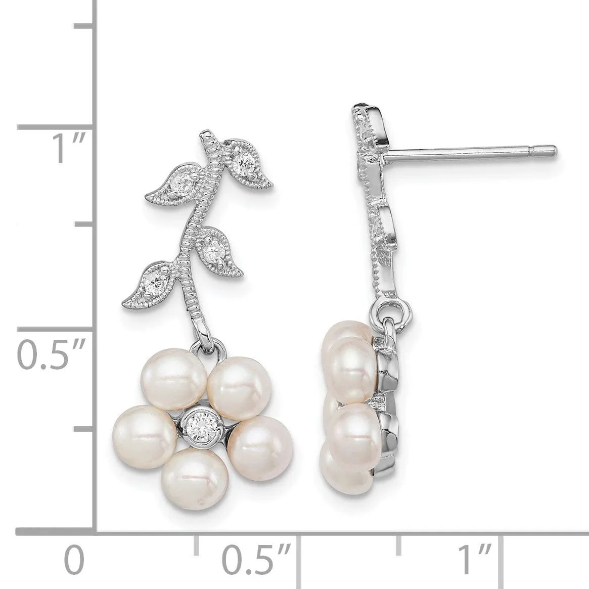 Silver Fresh Water Pearl Post Earrings