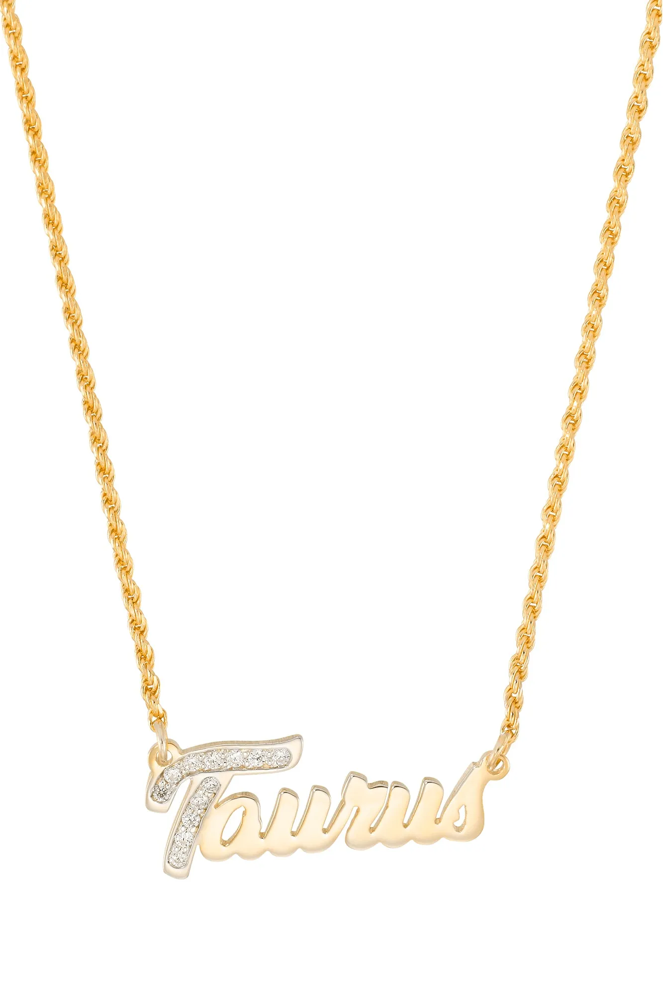 Simone I. Smith Zodiac Nameplate Necklaces - Taurus