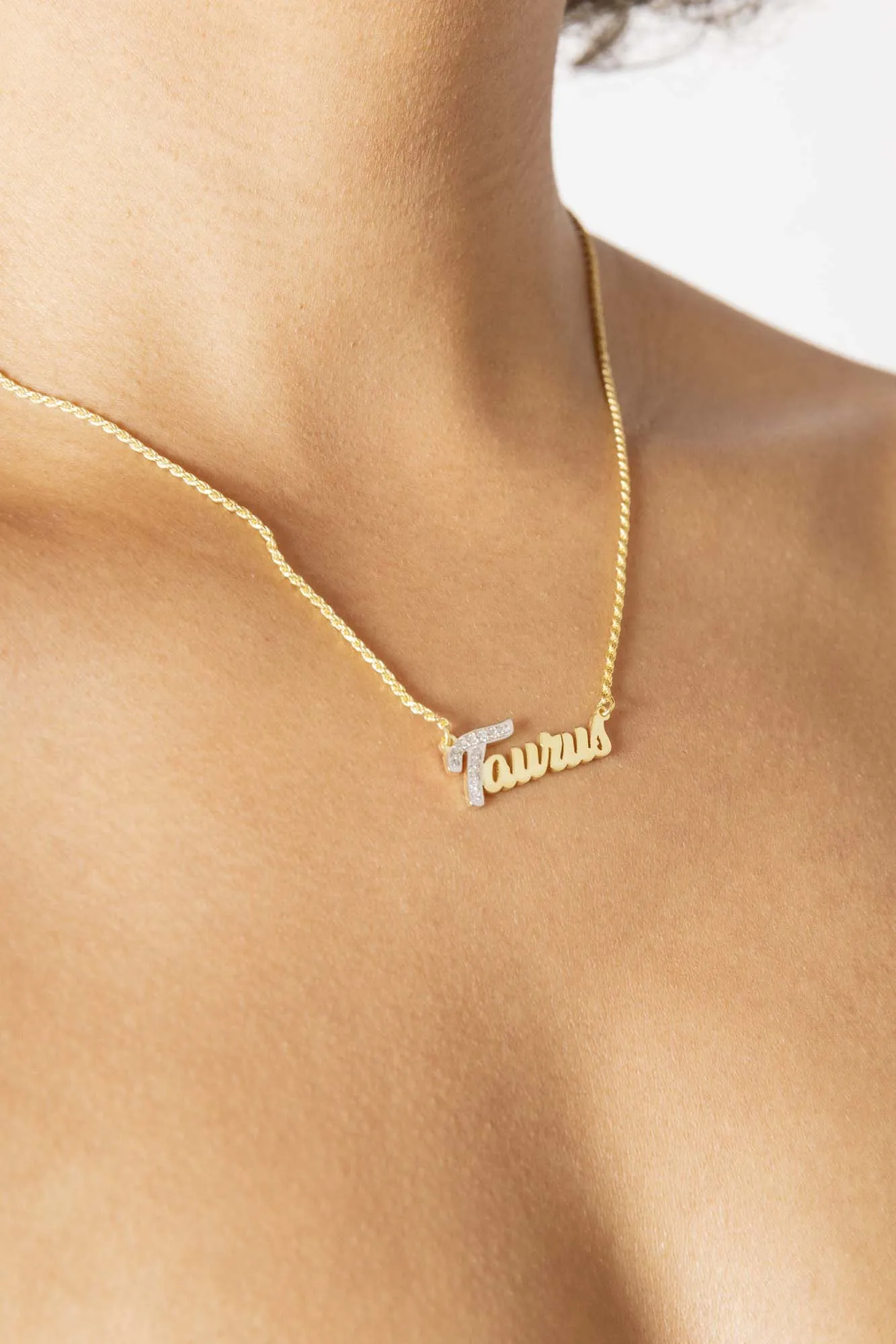 Simone I. Smith Zodiac Nameplate Necklaces - Taurus