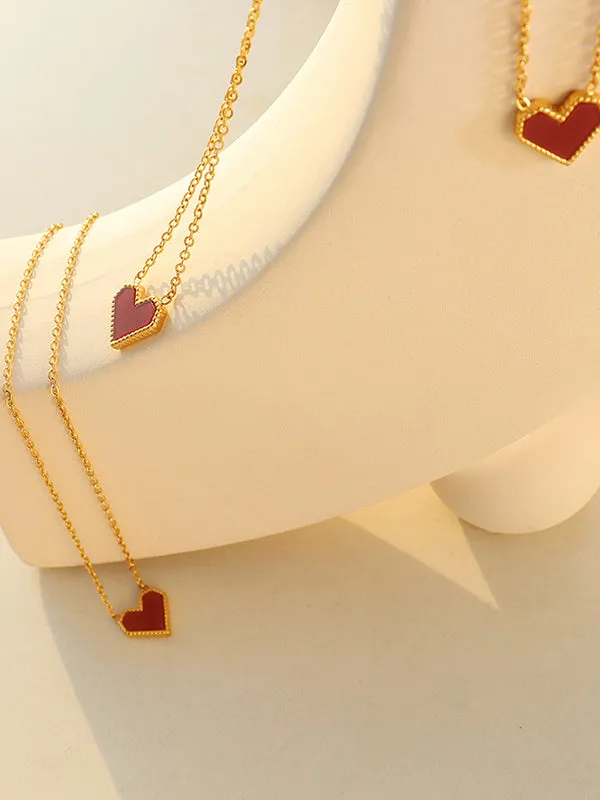 Simple  Geometric Heart Shape Necklaces Accessories