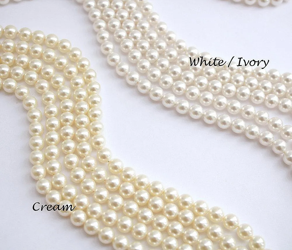 Simple Gold Back Drop Bridal Necklace with Pearl Crystal-Leila