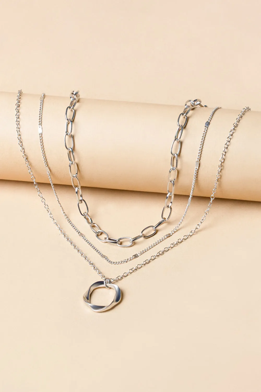 Simple Hoop Double Layer Necklace